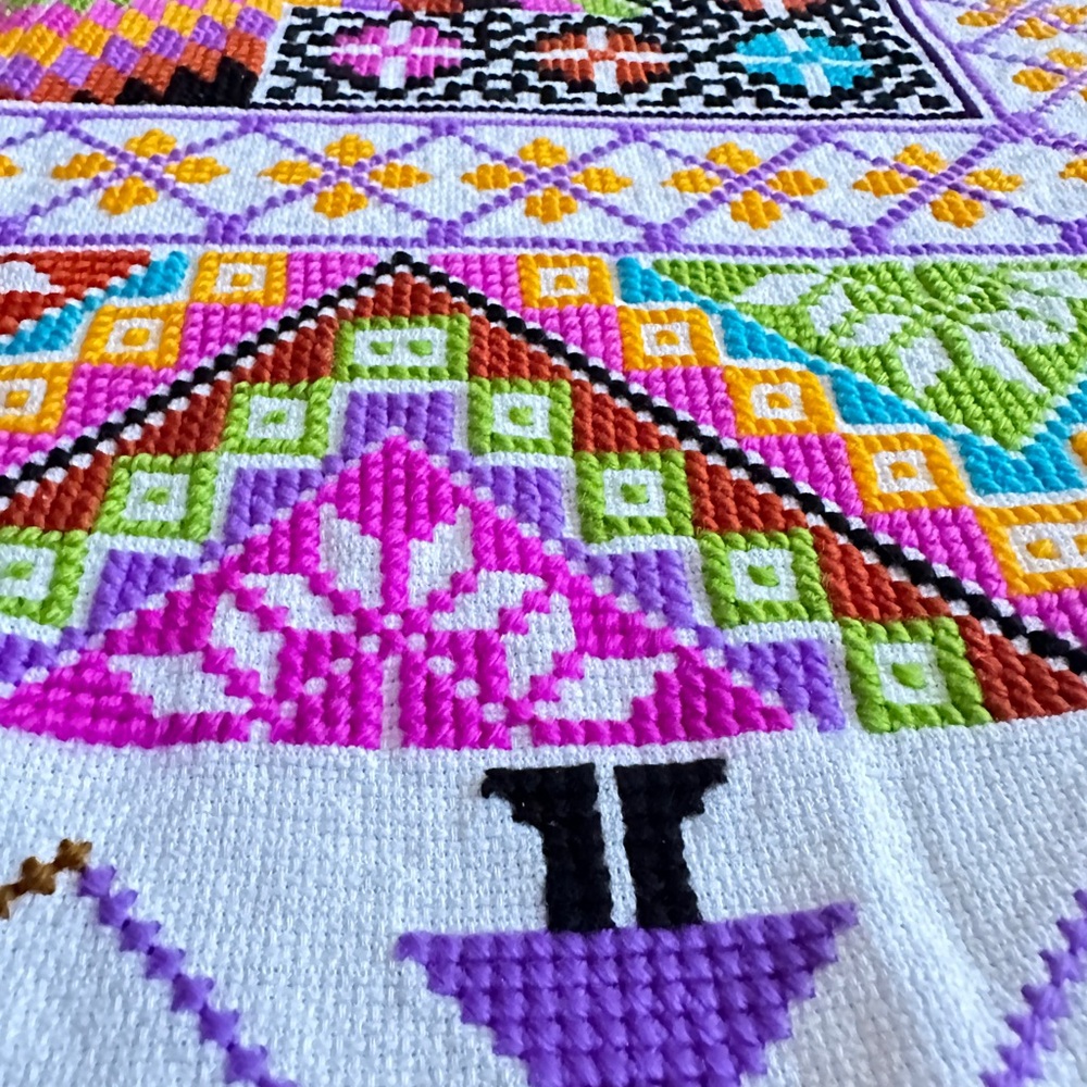 Multicolor Hand made Throw Geometric Design - Picture 6 of 7